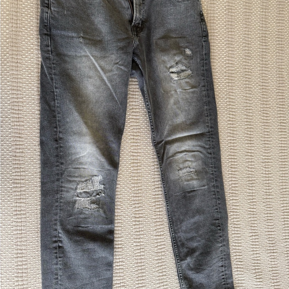 Old Navy Men's Black Wash Distressed Skinny Jeans